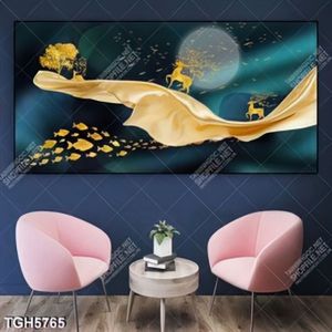Tranh đàn cá và hươu gold