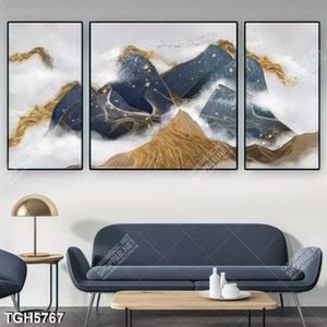 Tranh ghép 3 tấm núi nghệ thuật