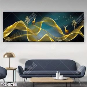 Tranh ghép lụa và nai gold