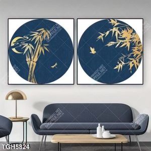 Tranh ghép 2 tấm cây tre gold