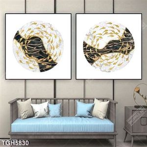 Tranh ghép 2 tấm đàn cá gold