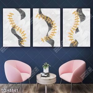 Tranh ghép 3 tấm đàn chim gold
