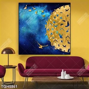 Tranh ghép mặt trăng nền galaxy