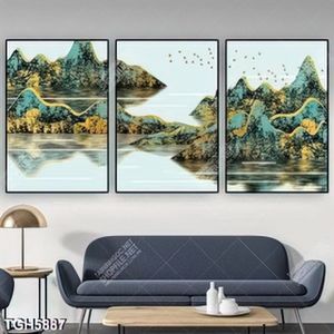 Tranh ghép 3 tấm núi nghệ thuật