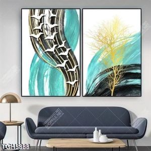 Tranh ghép 2 tấm đàn chim và cây