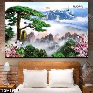 Tranh phong cảnh cây tùng trên núi