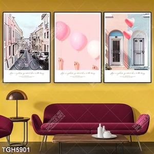 Tranh ghép 3 tấm góc phố cổ
