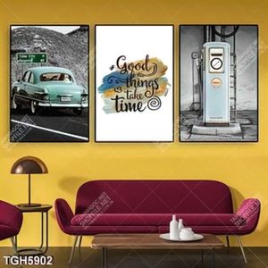 Tranh ghép 3 tấm xe cổ điển
