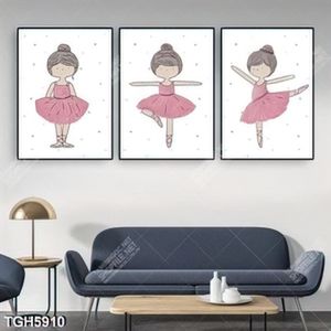 Tranh ghép 3 tấm cô bé múa balê