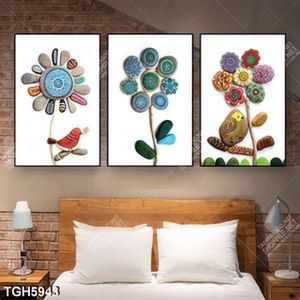 Tranh ghép 3 tấm sỏi nghệ thuật
