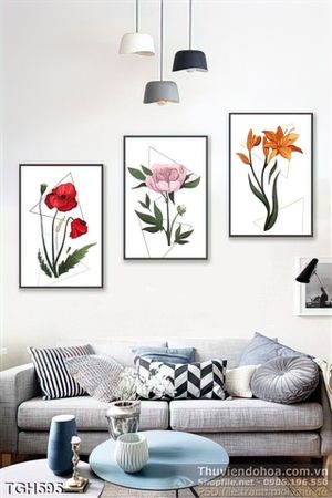 Tranh ghép những bông hoa nhỏ in uv psd