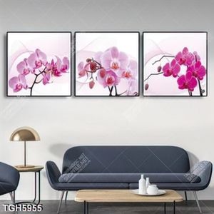 Tranh ghép 3 tấm hoa lan hồ điệp