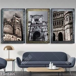 Tranh ghép 3 tấm công trình cổ Châu Âu
