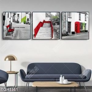 Tranh ghép 3 tấm góc phố