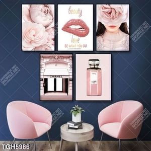 Tranh ghép 5 tấm nhãn hiệu chanel