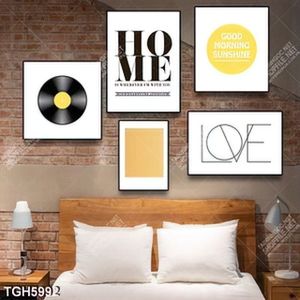 Tranh ghép 5 tấm decor phòng khách