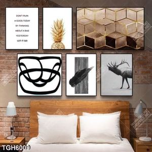Tranh ghép 5 tấm nghệ thuật decor phòng khách