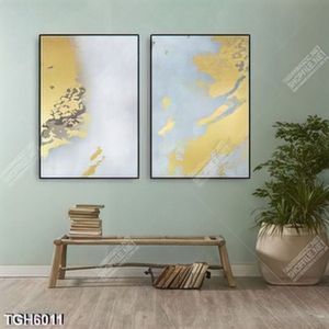 Tranh ghép 2 tấm họa tiết gold