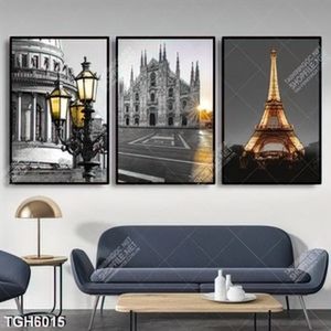 Tranh ghép 3 tấm tháp eiffel