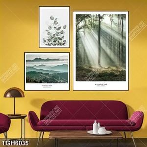 Tranh ghép 3 tấm khu rừng