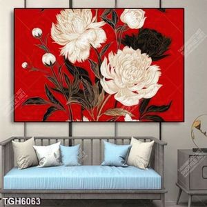 Tranh sơn dầu hoa mẫu đơn