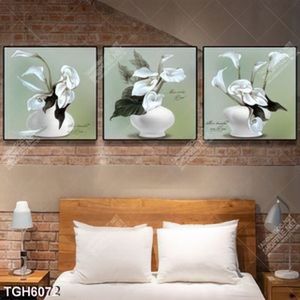 Tranh ghép 3 tấm hoa vân môn