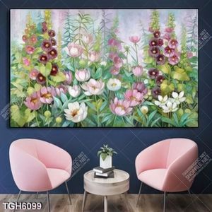 Tranh sơn dầu hoa decor tường đẹp