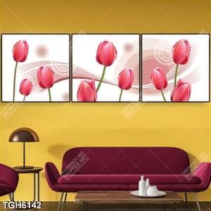 Tranh ghép 3 tấm ho tulip