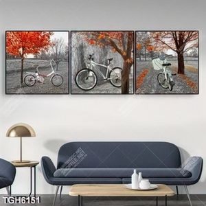 Tranh ghép 3 tấm công viên mùa thu