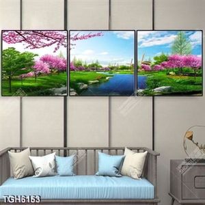 Tranh ghép 3 tấm công viên thơ mộng