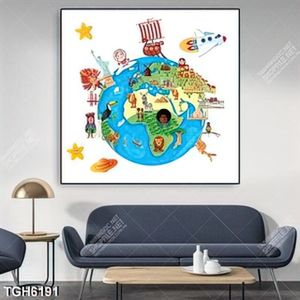Tranh ghép trái đất và thú vật