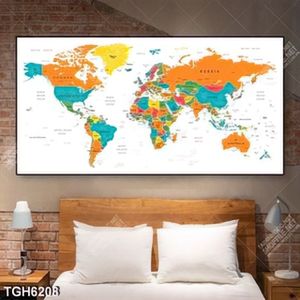 Tranh world map in kính mới nhất