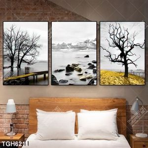 Tranh 3 tấm phong cảnh nghệ thuật