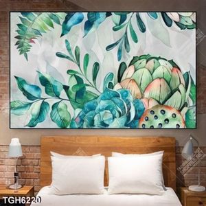 Tranh sơn dầu hoa và lá