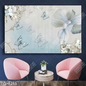 Tranh ghép bướm và hoa decor
