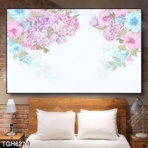 Tranh hoa tú cầu và hoa dâm bụt in decal