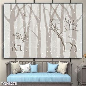 Tranh cây hươu và rừng decal