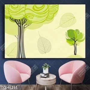 Tranh ghép và lá cây in canvas