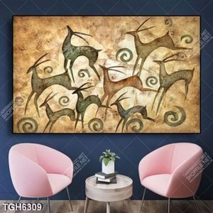 Tranh sơn dầu hươu nghệ thuật