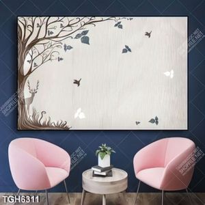 Tranh ghép cây hươu và chim