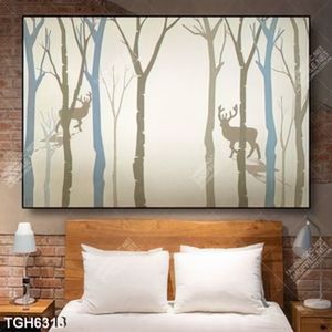 Tranh ghép decor cây và hươu