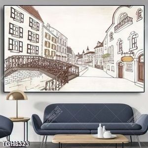 Tranh phác thảo thành phố Châu Âu