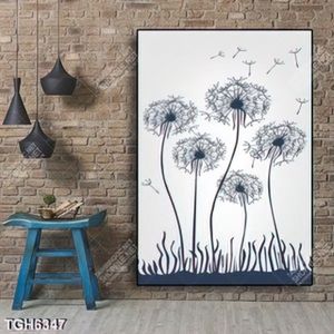 Tranh khổ dọc hoa bồ công anh in kính đẹp