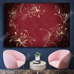 Tranh hoa ly gold nền đỏ