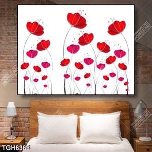 Tranh ghép hoa đỏ nghệ thuật