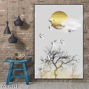 Tranh mặt trăng và cây