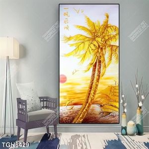 Tranh ghép tài lộc cây dừa