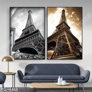 Tranh 3 tấm tháp eiffel