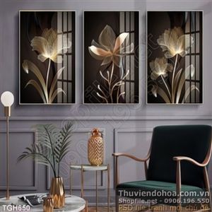 Tranh ghép hoa màu trắng nghệ thuật 3d