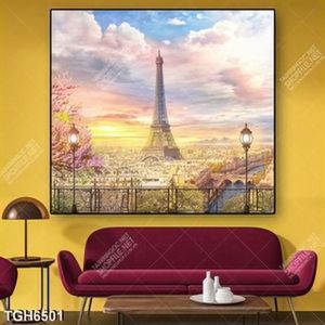 Tranh sơn dầu cảnh tháp eiffel